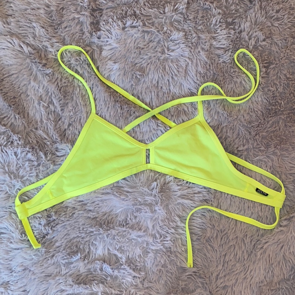 JOLYN HIGHLIGHTER YELLOW VENT TOP